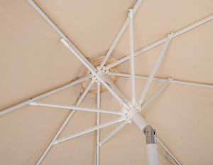 Meridian Furniture Amalfi Resort Style Patio Umbrella with Uv Resistant Polyester Fabric and Base Set 55018Beige-AB