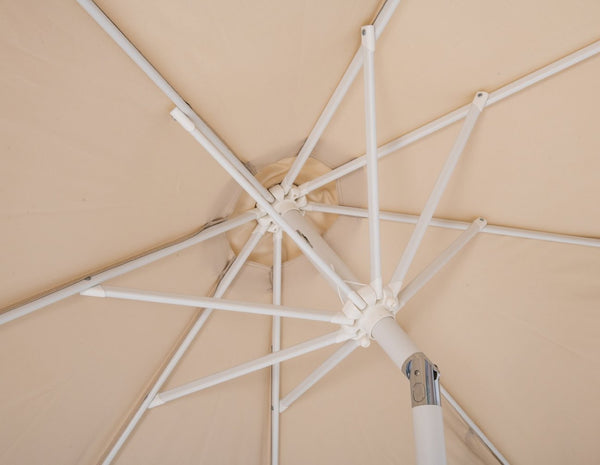 Meridian Furniture Amalfi Resort Style Patio Umbrella with Uv Resistant Polyester Fabric and Base Set 55018Beige-AB