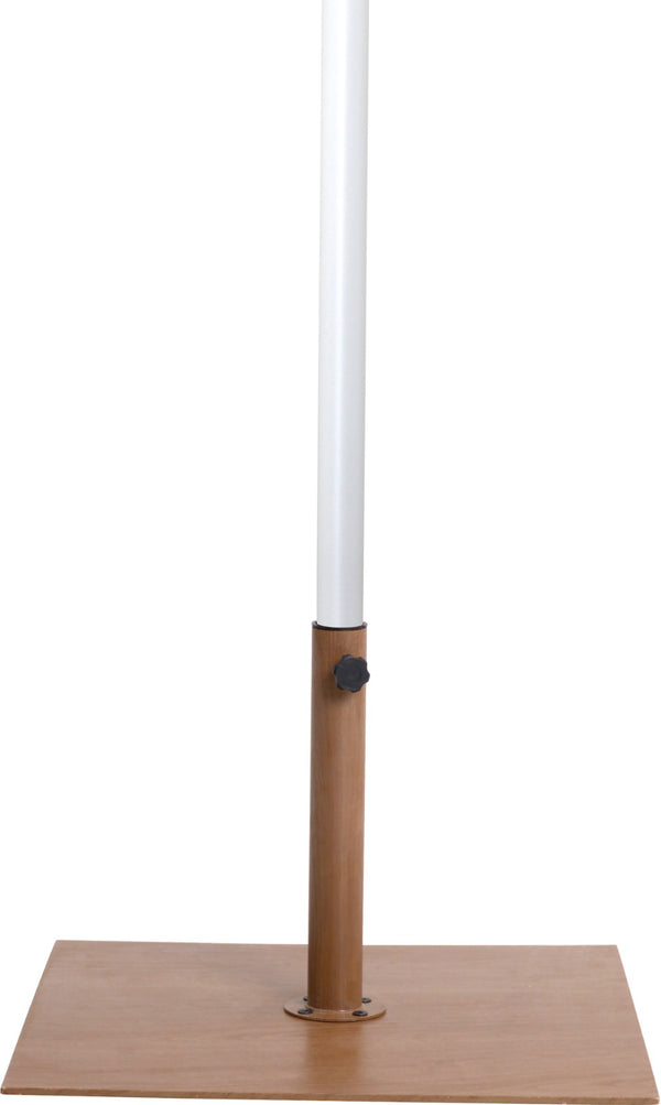 Meridian Furniture Amalfi Outdoor Patio Umbrella Set with Teak Base Aluminum Pole Uv Resistant Canopy 55018Beige-AT
