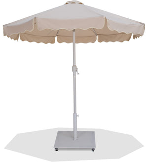 Meridian Furniture Amalfi Outdoor Patio Umbrella Set with Water Resistant Polyester Canopy and Wheeled Base 55018Beige-AW