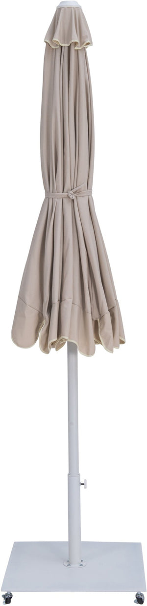 Meridian Furniture Amalfi Outdoor Patio Umbrella Set with Water Resistant Polyester Canopy and Wheeled Base 55018Beige-AW