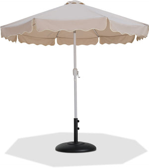 Meridian Furniture Amalfi Resort Outdoor Patio Umbrella with Base Water Resistant Polyester Canopy 55018Beige-BB
