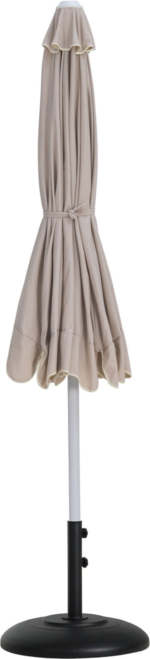 Meridian Furniture Amalfi Resort Outdoor Patio Umbrella with Base Water Resistant Polyester Canopy 55018Beige-BB