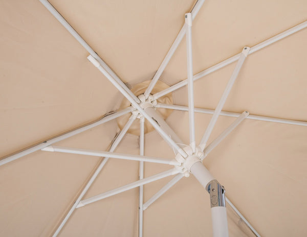 Meridian Furniture Amalfi Resort Outdoor Patio Umbrella with Base Water Resistant Polyester Canopy 55018Beige-BB