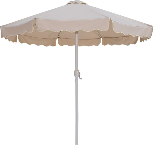 Meridian Furniture Amalfi Resort Outdoor Patio Umbrella with Base Water Resistant Polyester Canopy 55018Beige-BB