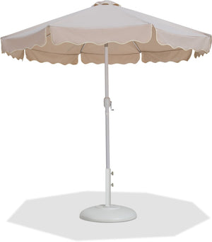 Meridian Furniture Amalfi Resort Style Outdoor Patio Umbrella with Base Water Resistant Aluminum Pole 55018Beige-BW