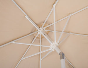 Meridian Furniture Amalfi Resort Style Outdoor Patio Umbrella with Base Water Resistant Aluminum Pole 55018Beige-BW