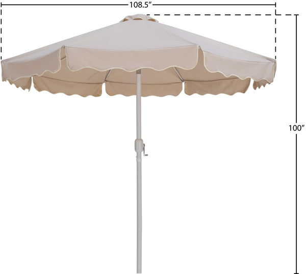 Meridian Furniture Amalfi Resort Style Outdoor Patio Umbrella Uv Resistant Polyester Canopy with Aluminum Pole Beige Style 2 55018Beige-U