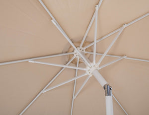 Meridian Furniture Amalfi Resort Style Outdoor Patio Umbrella Uv Resistant Polyester Canopy with Aluminum Pole Beige Style 2 55018Beige-U
