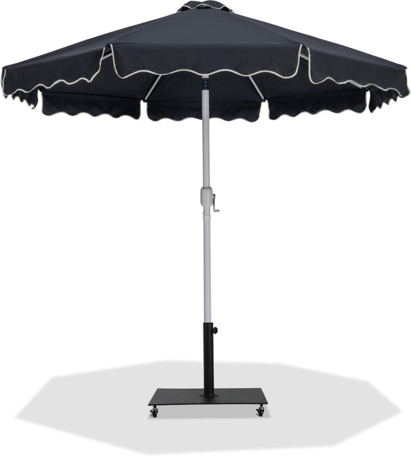 Meridian Furniture Amalfi Cantilever Patio Umbrella Set with Caster Base and Weather Resistant Canopy 55018Black-AB
