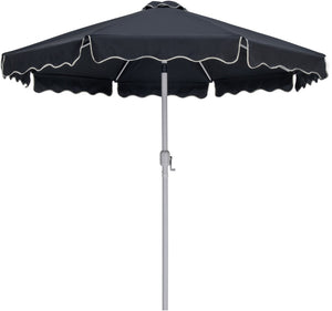 Meridian Furniture Amalfi Cantilever Patio Umbrella Set with Caster Base and Weather Resistant Canopy 55018Black-AB
