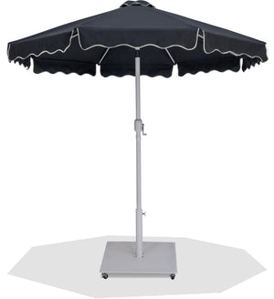 Meridian Furniture Amalfi Outdoor Patio Umbrella with Base Resort Style Weather Resistant Canopy 55018Black-AW