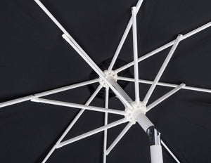 Meridian Furniture Amalfi Outdoor Patio Umbrella with Base Resort Style Weather Resistant Canopy 55018Black-AW