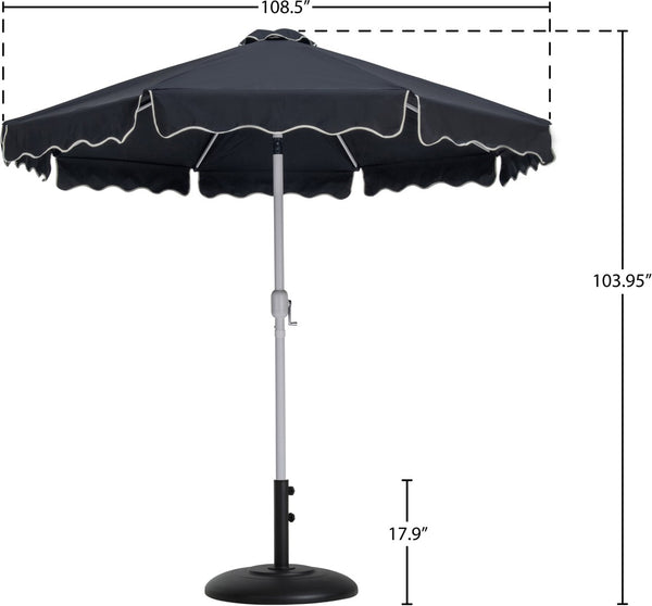 Meridian Furniture Amalfi Resort Style Outdoor Patio Umbrella with Weather Resistant Polyester and Base 55018Black-BB