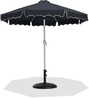 Meridian Furniture Amalfi Resort Style Outdoor Patio Umbrella with Weather Resistant Polyester and Base 55018Black-BB