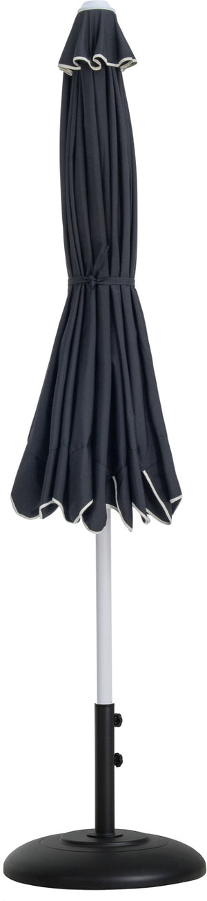 Meridian Furniture Amalfi Resort Style Outdoor Patio Umbrella with Weather Resistant Polyester and Base 55018Black-BB