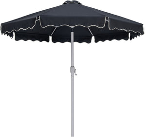 Meridian Furniture Amalfi Resort Style Outdoor Patio Umbrella with Weather Resistant Polyester and Base 55018Black-BB