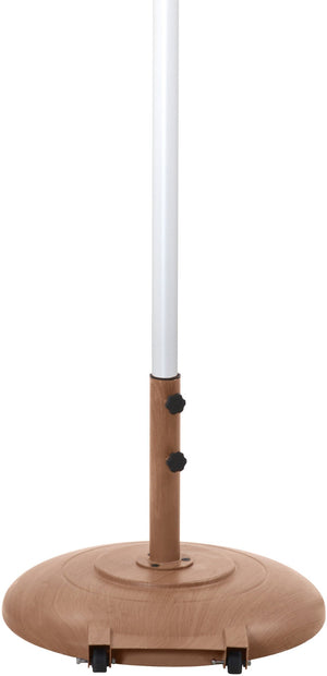 Meridian Furniture Amalfi Outdoor Patio Umbrella with Teak Base Resort Style Black Canopy 55018Black-BT