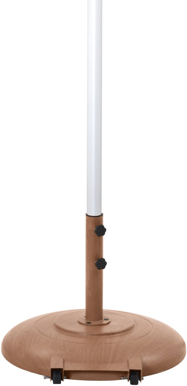 Meridian Furniture Amalfi Outdoor Patio Umbrella with Teak Base Resort Style Black Canopy 55018Black-BT