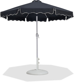 Meridian Furniture Amalfi Resort Style 9 Foot Outdoor Patio Umbrella with Weatherproof Canopy and Base 55018Black-BW
