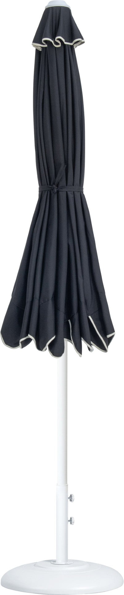 Meridian Furniture Amalfi Resort Style 9 Foot Outdoor Patio Umbrella with Weatherproof Canopy and Base 55018Black-BW