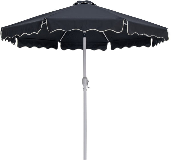 Meridian Furniture Amalfi Resort Style 9 Foot Outdoor Patio Umbrella with Weatherproof Canopy and Base 55018Black-BW