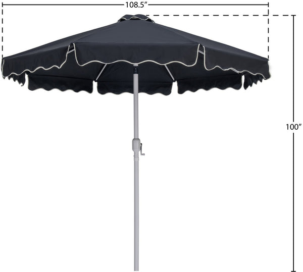 Meridian Furniture Amalfi Resort Style Outdoor Patio Umbrella Uv Resistant Polyester Canopy with Aluminum Pole Black Style 2 55018Black-U