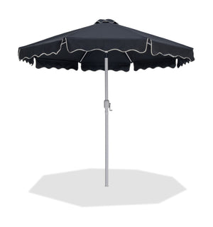 Meridian Furniture Amalfi Resort Style Outdoor Patio Umbrella Uv Resistant Polyester Canopy with Aluminum Pole Black Style 2 55018Black-U
