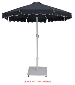 Meridian Furniture Amalfi Resort Style Outdoor Patio Umbrella Uv Resistant Polyester Canopy with Aluminum Pole Black Style 2 55018Black-U