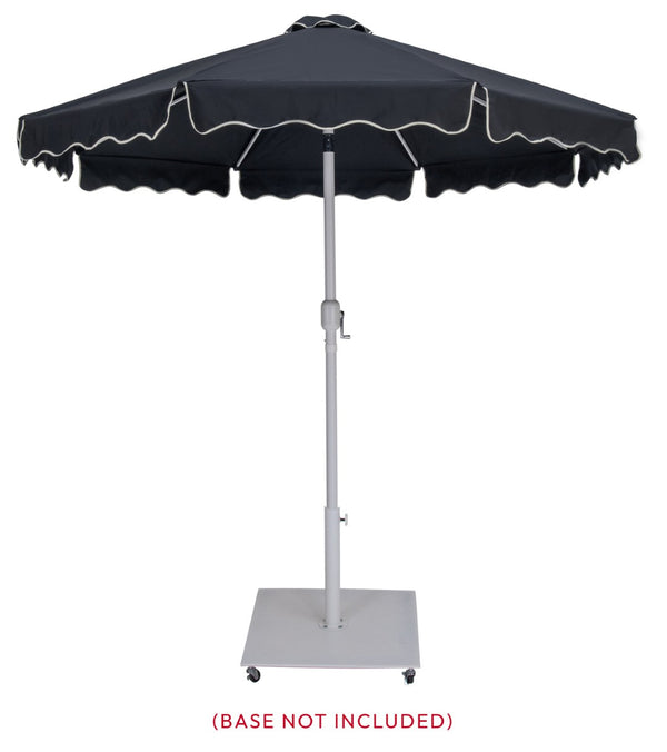 Meridian Furniture Amalfi Resort Style Outdoor Patio Umbrella Uv Resistant Polyester Canopy with Aluminum Pole Black Style 2 55018Black-U