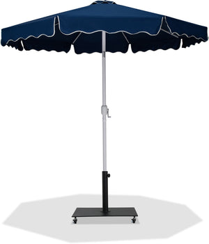 Meridian Furniture Amalfi Outdoor Cantilever Umbrella with Base Navy Polyester Uv Resistant Patio Shade 55018Navy-AB