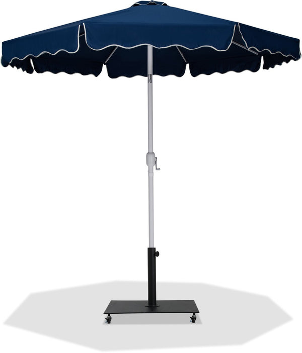 Meridian Furniture Amalfi Outdoor Cantilever Umbrella with Base Navy Polyester Uv Resistant Patio Shade 55018Navy-AB