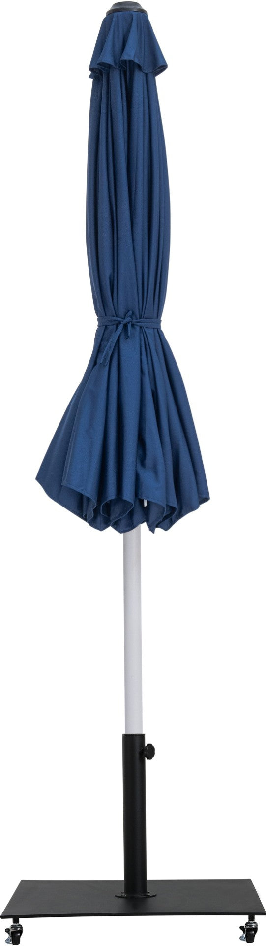 Meridian Furniture Amalfi Outdoor Cantilever Umbrella with Base Navy Polyester Uv Resistant Patio Shade 55018Navy-AB