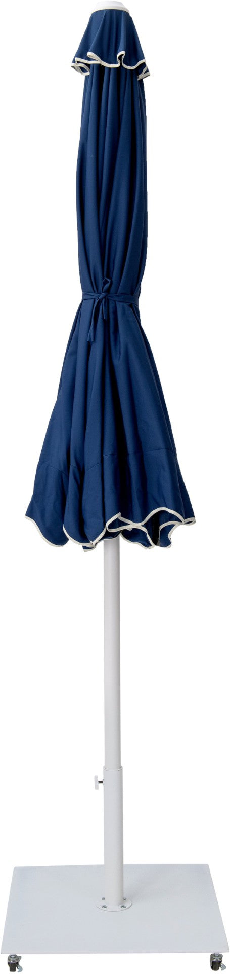 Meridian Furniture Amalfi Outdoor Patio Umbrella Set with Navy Canopy Wheeled Base Weather Resistant 55018Navy-AW