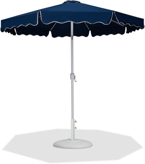 Meridian Furniture Amalfi Outdoor Patio Umbrella with Base Navy Polyester Uv Fade Resistant Set 55018Navy-BW