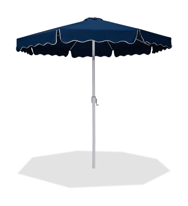 Meridian Furniture Amalfi Resort Style Outdoor Patio Umbrella Uv Resistant Polyester Canopy with Aluminum Pole Navy Style 2 55018Navy-U
