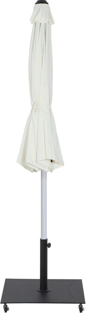 Meridian Furniture Amalfi Resort Style Outdoor Umbrella Set with Wheeled Base and Fade Resistant Canopy 55018White-AB