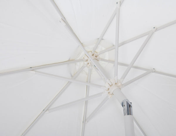 Meridian Furniture Amalfi Resort Style Outdoor Umbrella Set with Wheeled Base and Fade Resistant Canopy 55018White-AB