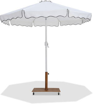 Meridian Furniture Amalfi Resort Style Oversized Patio Umbrella with Wheeled Base and Fade Proof Canopy 55018White-AT