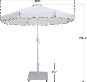 Meridian Furniture Amalfi Outdoor Patio Umbrella with Wheeled Base Water Resistant Resort Style 55018White-AW