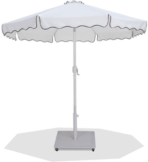 Meridian Furniture Amalfi Outdoor Patio Umbrella with Wheeled Base Water Resistant Resort Style 55018White-AW