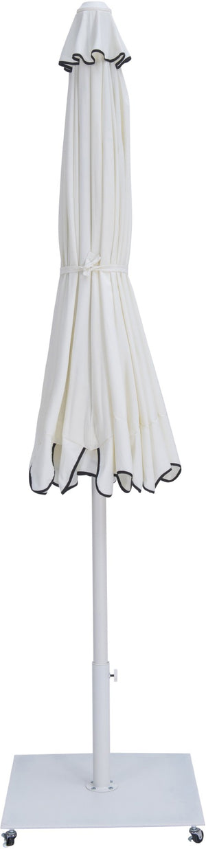 Meridian Furniture Amalfi Outdoor Patio Umbrella with Wheeled Base Water Resistant Resort Style 55018White-AW