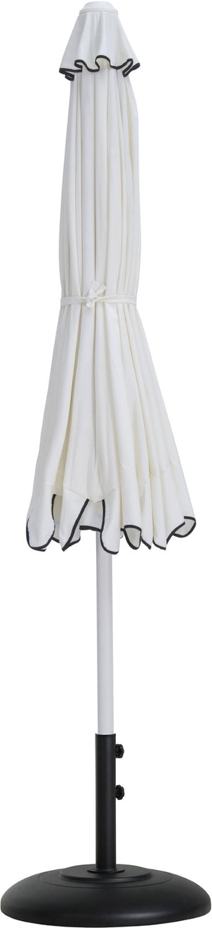 Meridian Furniture Amalfi Resort Style Outdoor Patio Umbrella with Uv Resistant Polyester Canopy and Base 55018White-BB