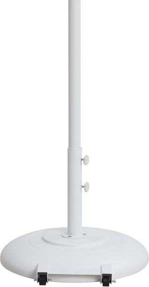 Meridian Furniture Amalfi Resort Style Outdoor Umbrella with Base White Polyester Uv Resistant Canopy 55018White-BW