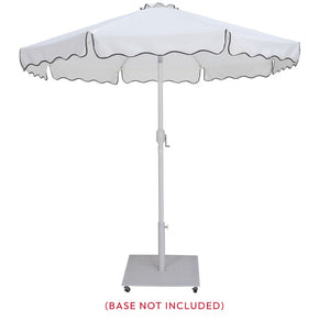 Meridian Furniture Amalfi Resort Style Outdoor Patio Umbrella Uv Resistant Polyester Canopy with Aluminum Pole White Style 2 55018White-U