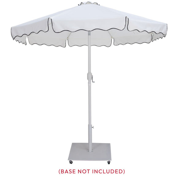 Meridian Furniture Amalfi Resort Style Outdoor Patio Umbrella Uv Resistant Polyester Canopy with Aluminum Pole White Style 2 55018White-U