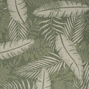 HomeRoots 6' X 9' Palm Leaf Area Rug - Durable Indoor/Outdoor Green & Ivory Design for Coastal Charm 550190