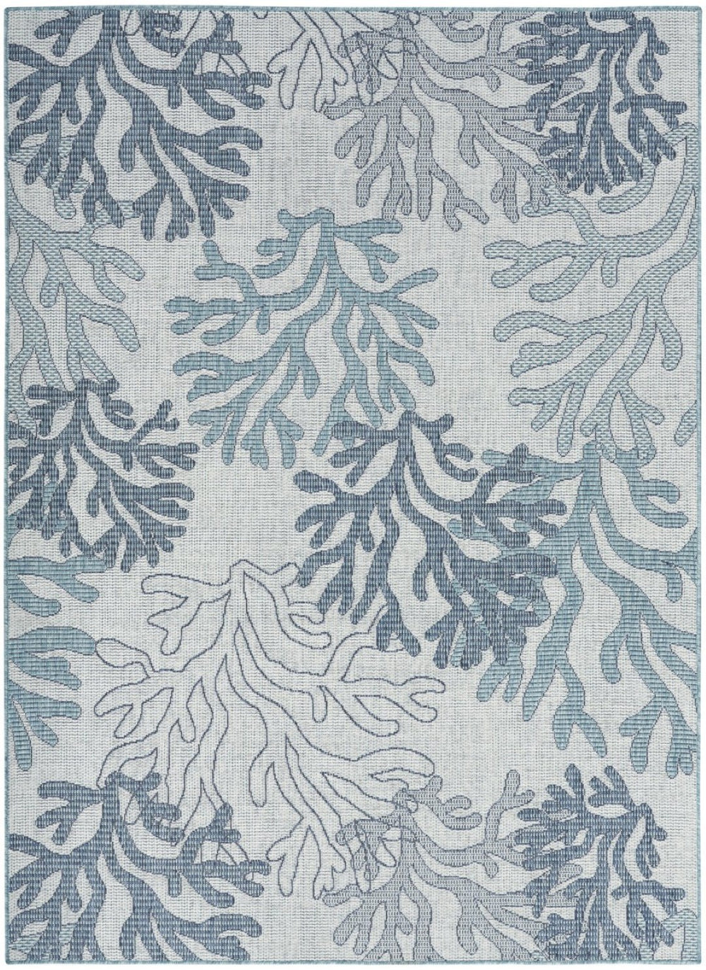 HomeRoots 6' Nautical Indoor Outdoor Area Rug in Navy, Sky Blue & Ivory - Durable, Stylish & Easy Care 550199