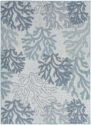 HomeRoots 6' Nautical Indoor Outdoor Area Rug in Navy, Sky Blue & Ivory - Durable, Stylish & Easy Care 550199