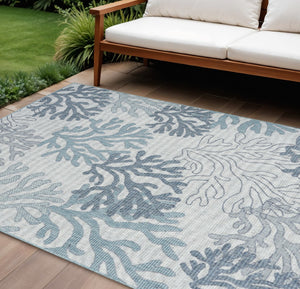 HomeRoots 6' Nautical Indoor Outdoor Area Rug in Navy, Sky Blue & Ivory - Durable, Stylish & Easy Care 550199